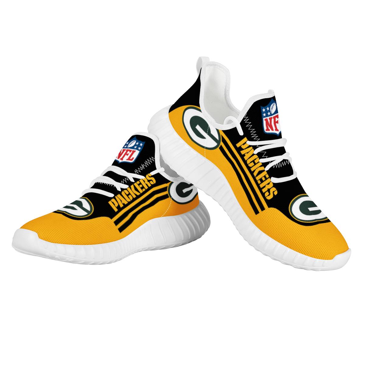 Men's Green Bay Packers Mesh Knit Sneakers/Shoes 003